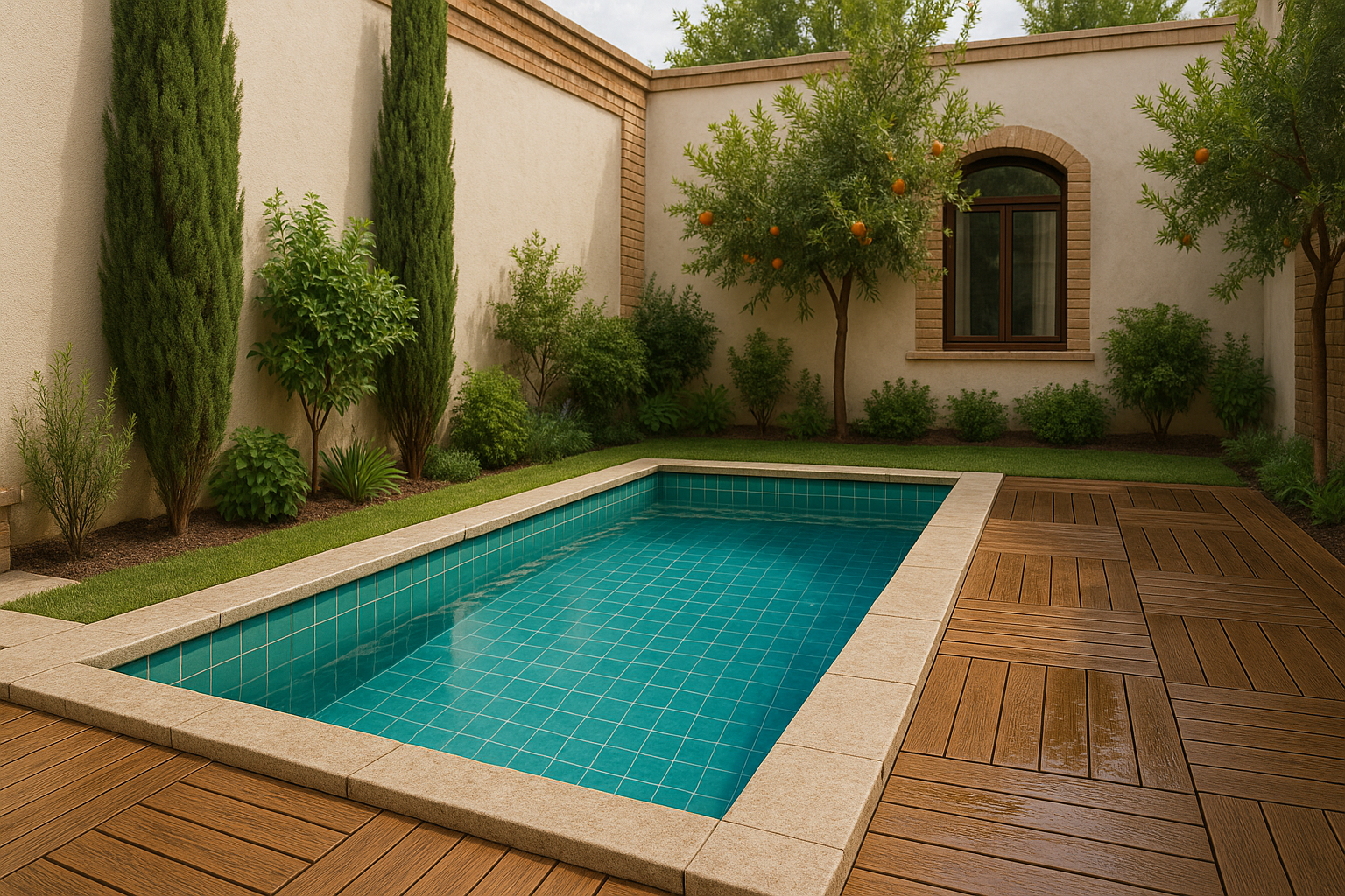 محوطه دور استخر تایل ترموود