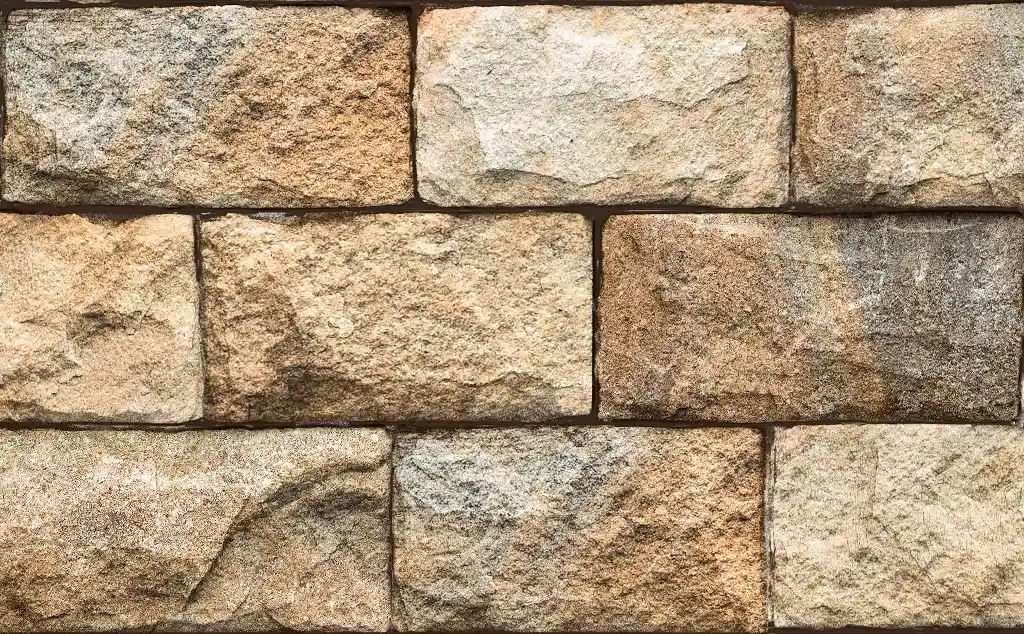نمونه سنگ طبیعی در نمای خارجی یک خانه سنتی