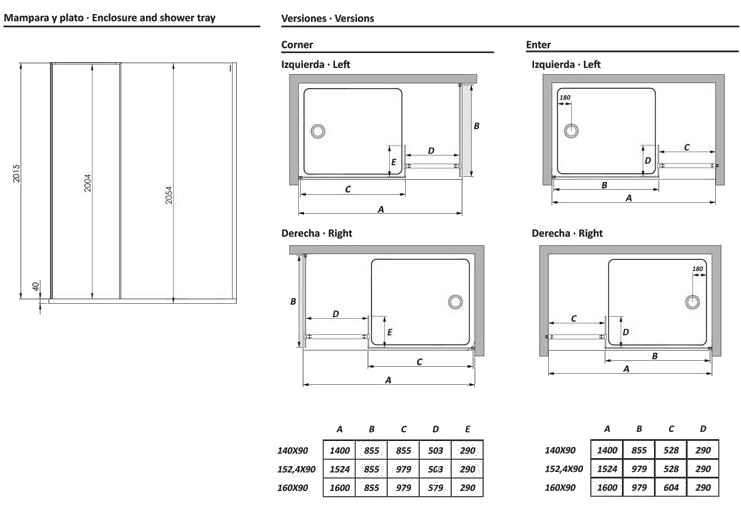کابین دوش شیشهای مستطیلی با ابعاد استاندارد 100×80 سانتیمتر