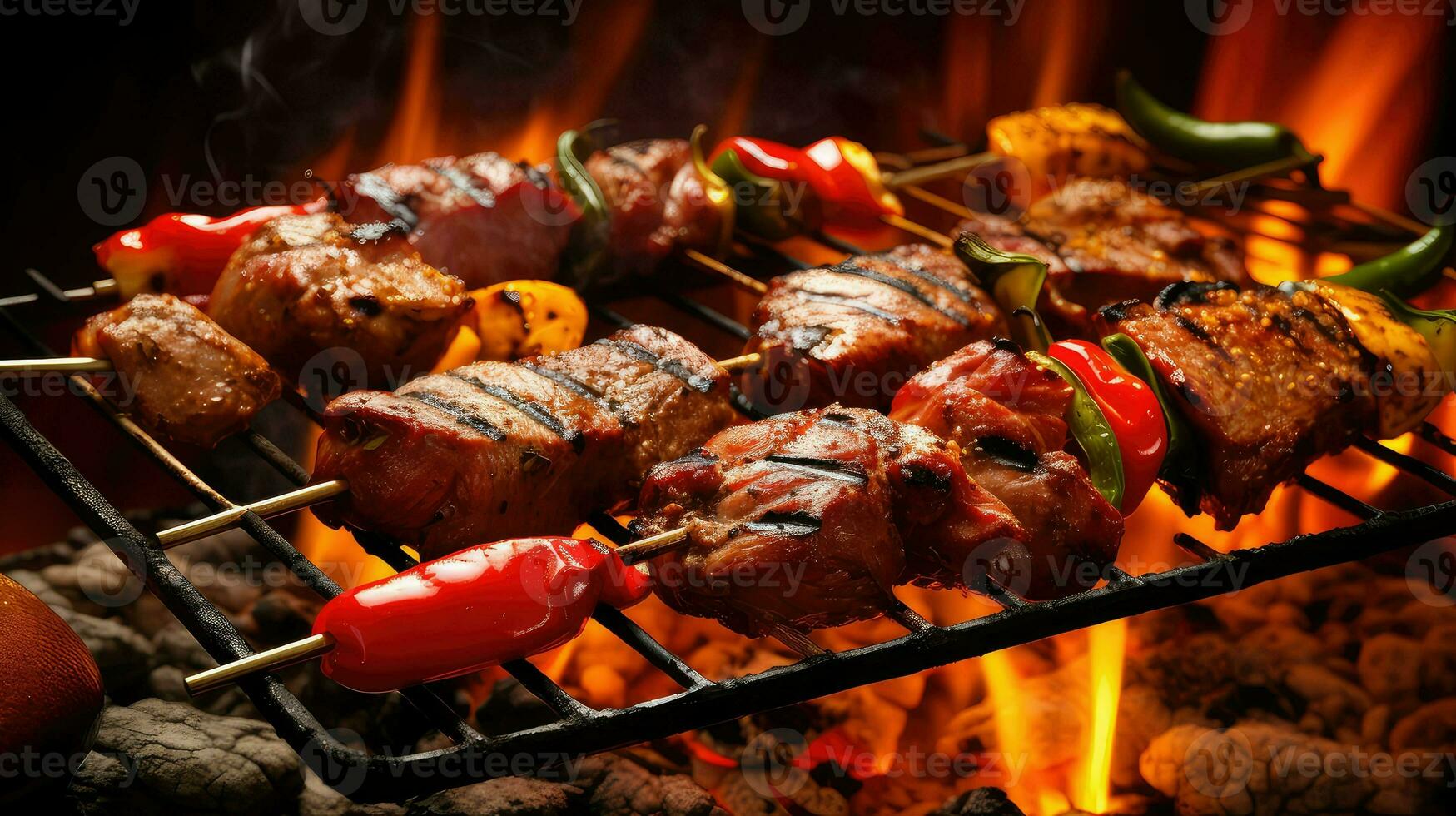 باربیکیو آجری با گریل بزرگ برای پخت انواع غذاهای گوشتی