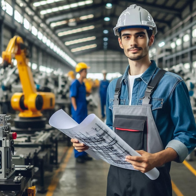 مهندس مکانیک در حال بررسی موتورخانه ساختمان